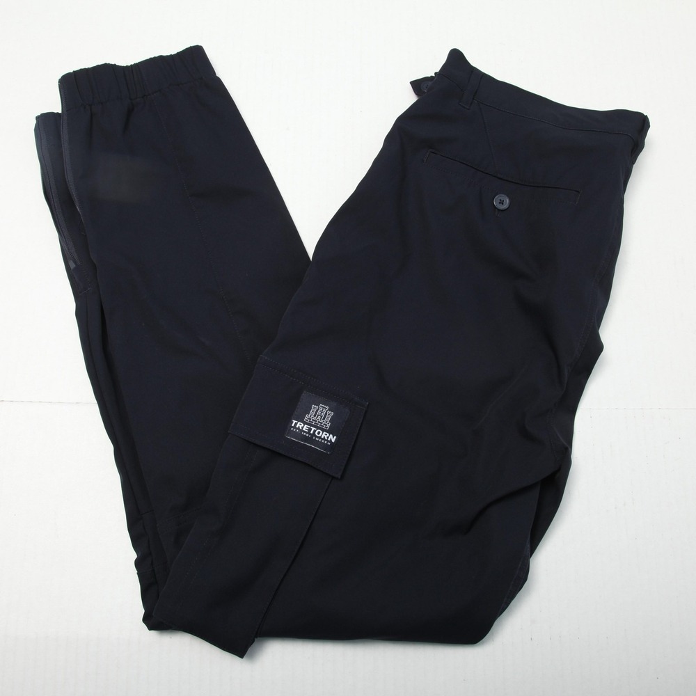 Tretorn Pants Mens 32x32 Black Cargo Jogger Elastic Cuff Zip Ankle Hiking